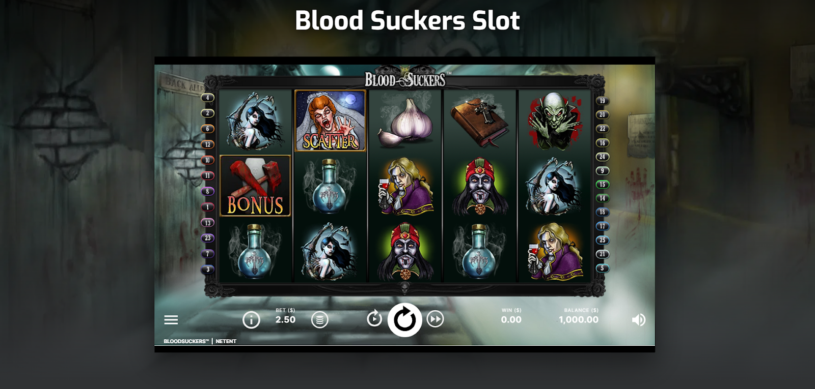 Blood suckers paying slot