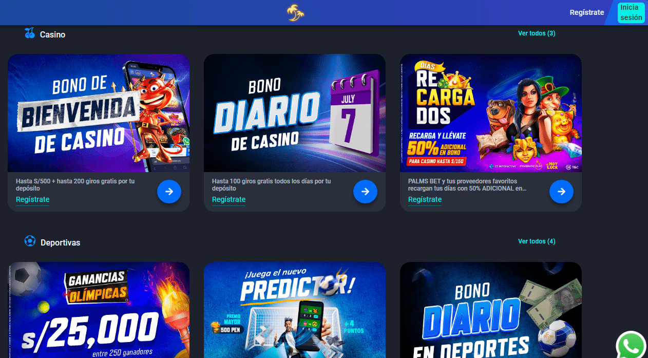 Promociones de Palms Bet