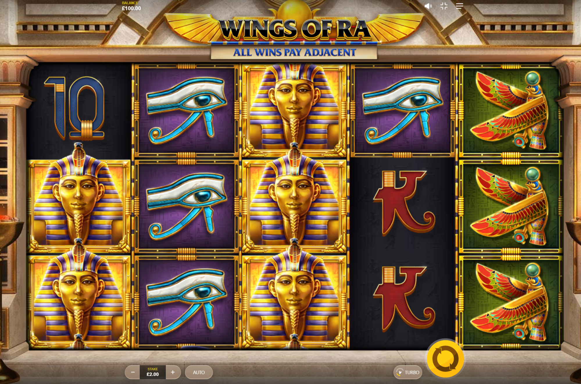 Wings of Ra casino slot banner