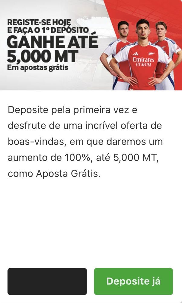 Secção de bónus na Betway