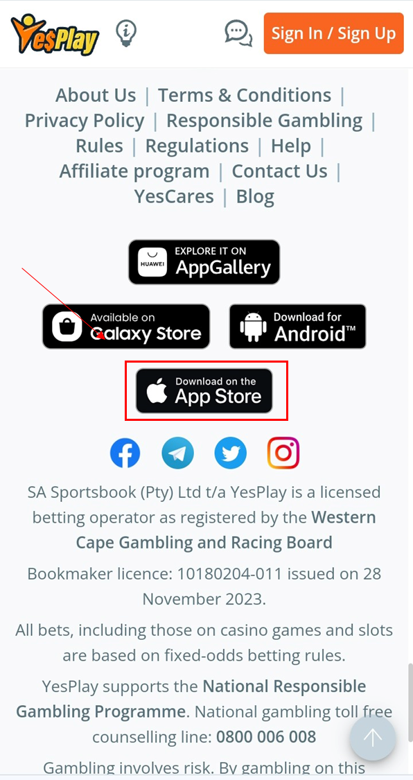 YesPlay Casino App iOS