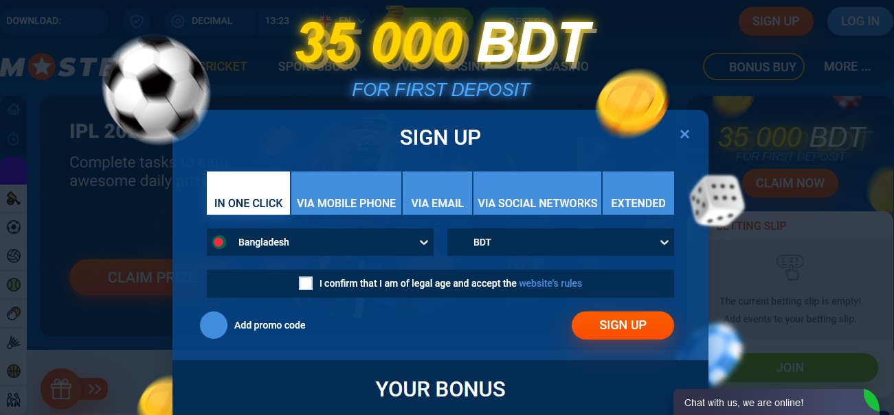 The Mostbet sign up  banner