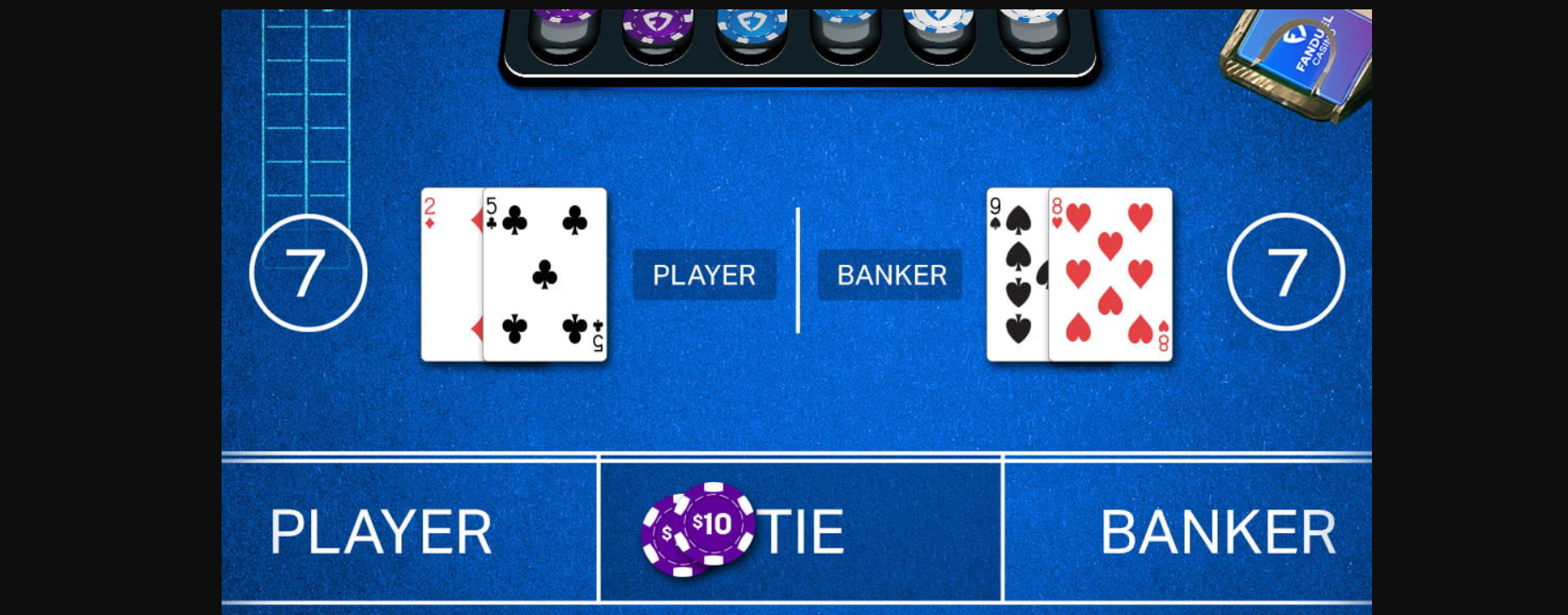 An image showing the progress in a Baccarat game