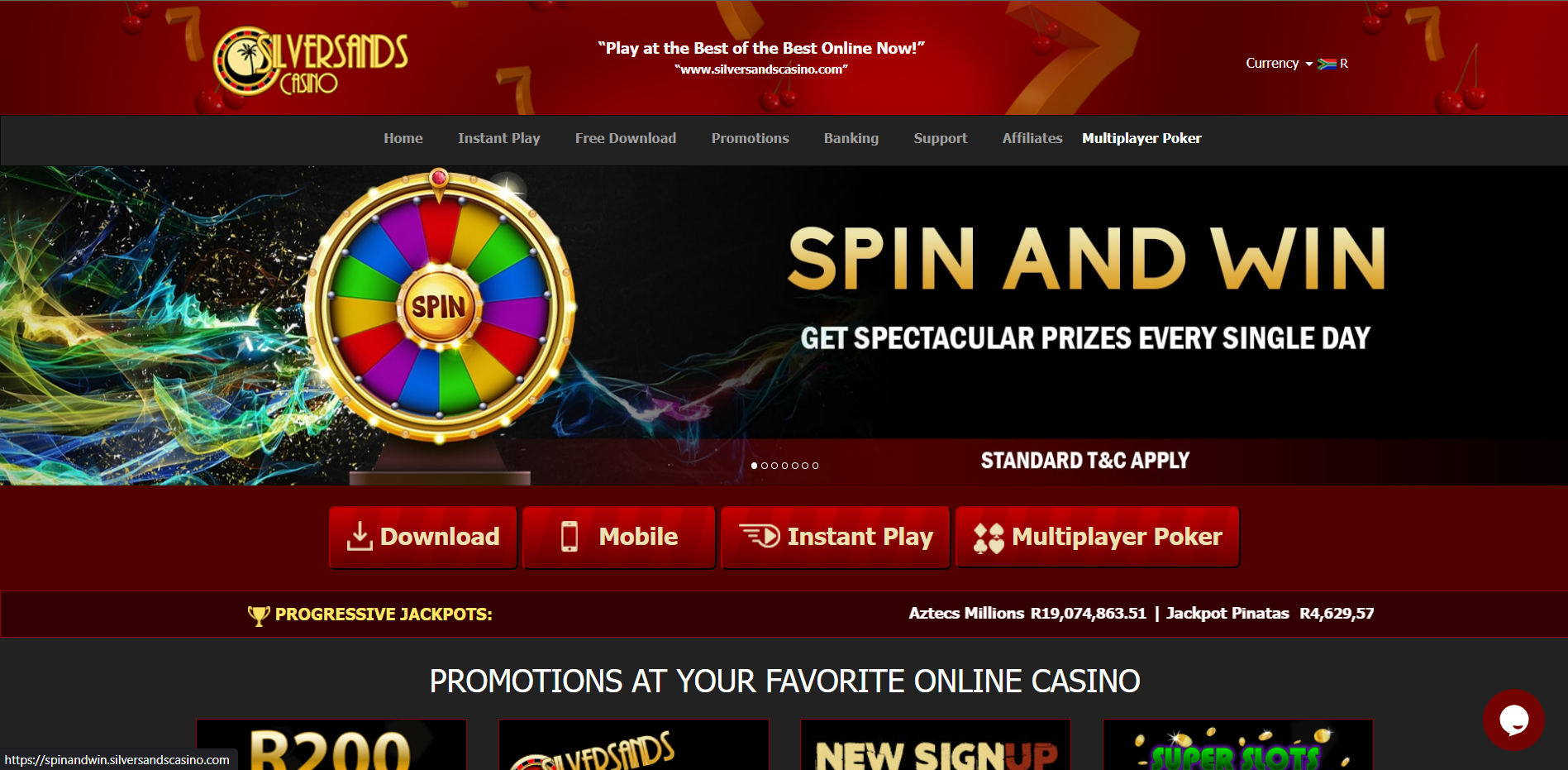 Visit the official SilverSands casino site