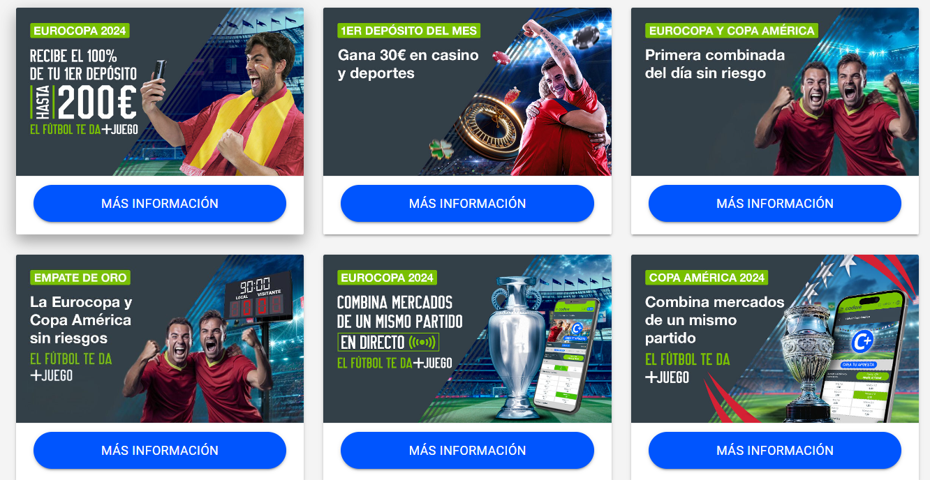 Imagen de otras promociones de bono bienvenida codere