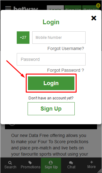 Betway South Africa Data Free Login Image