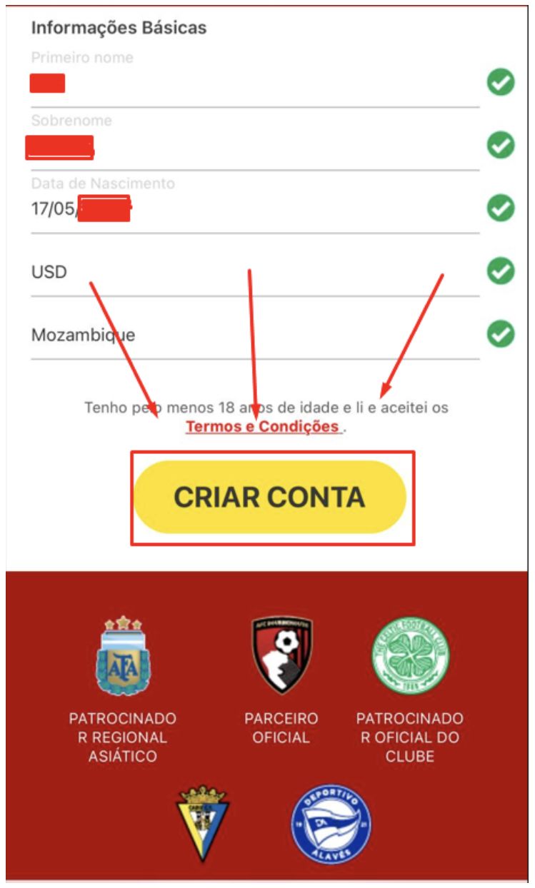 Como criar conta na Dafabet? – passo final