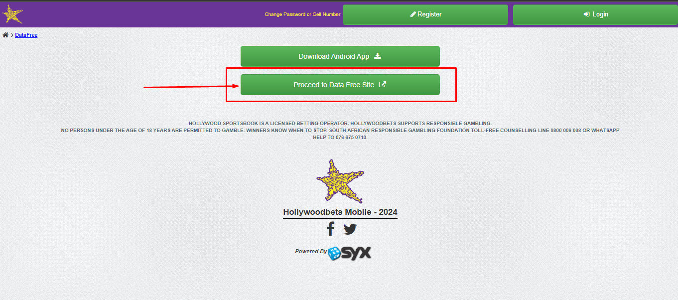 Image of Hollywoodbets Data Free Site