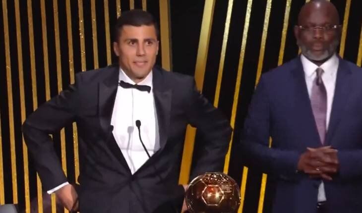 Rodri, George Weah, ceremonia Balón de Oro 2024