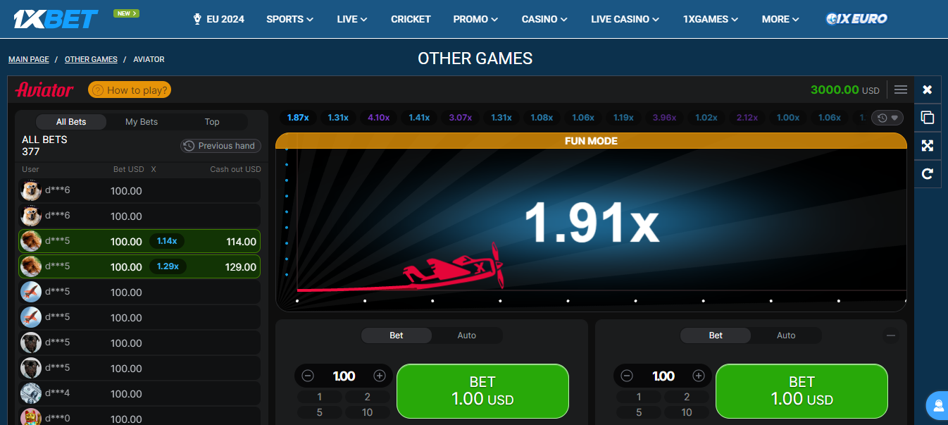 1xBet Aviator Game in South Africa | How to Play Online and Win Great Bonus