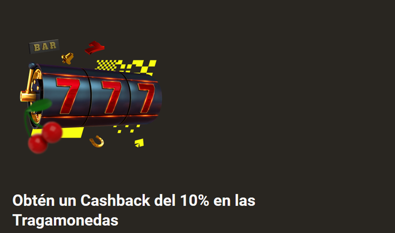 Imagen de bonos de cashback del 10% de app parimatch