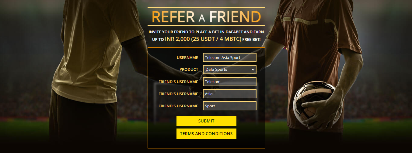 Dafabet India Refer A Friend Bonus Banner