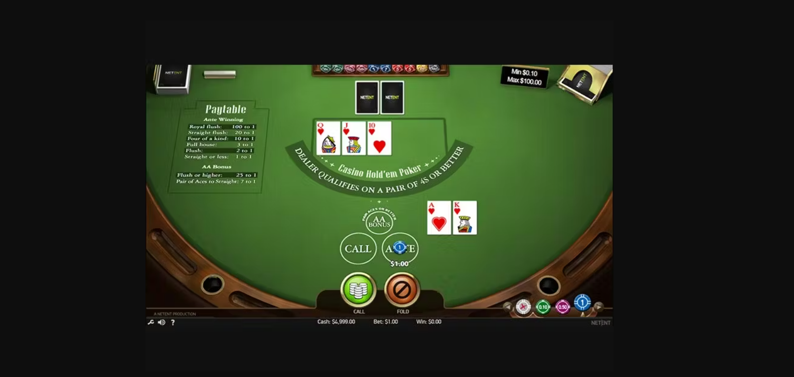 An image showing an online Baccarat table on FanDuel.com