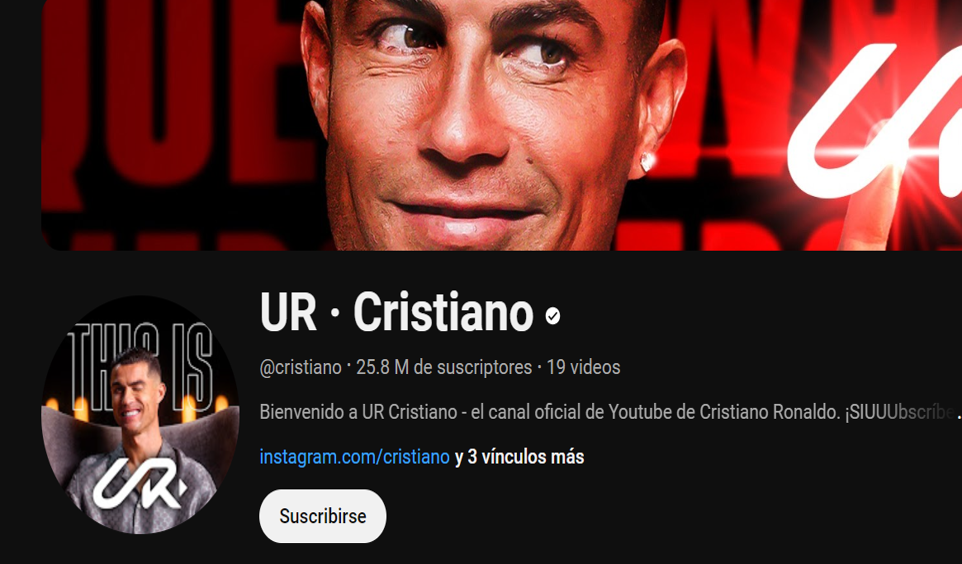 UR Cristiano Ronaldo, Canal YouTube