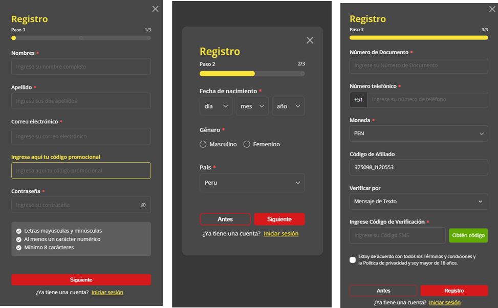 Creación de cuenta de Solbet codigo promocional donde ingresar