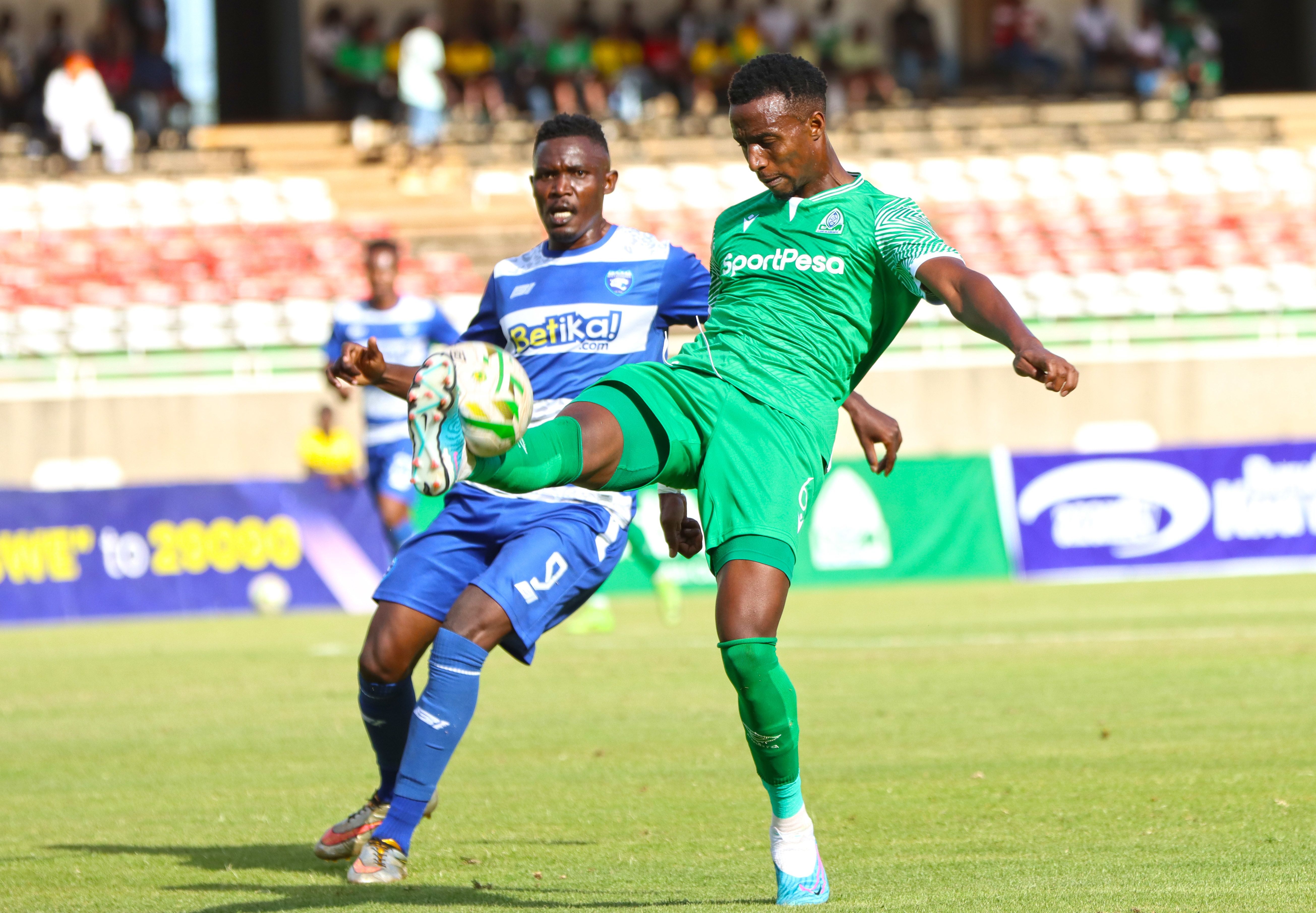 Past action between Gor Mahia and AFC Leopards in teh Mashemeji Derby