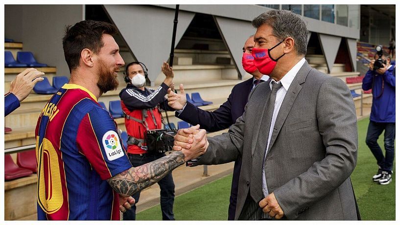 Lionel Messi, Joan Laporta