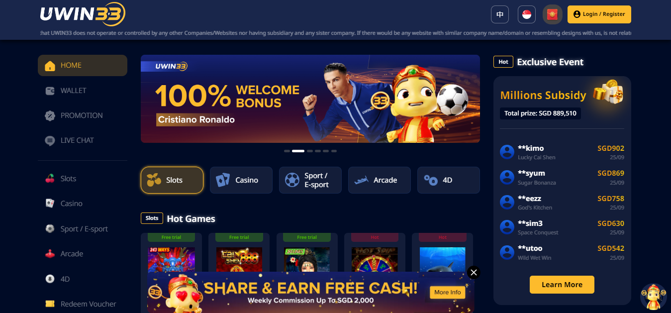 Uwin33 Online Slots Casino