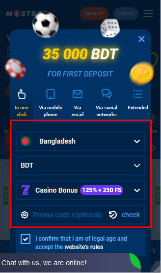 Mostbet Sign Up Image