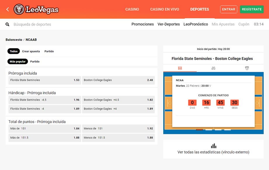 Eventos y mercados de apuestas de baloncesto