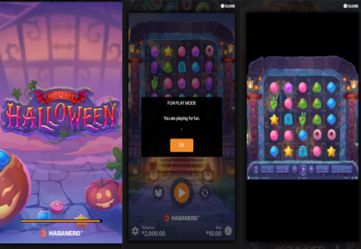 An image showing the Hot  Hot Halloween demo in mobile view