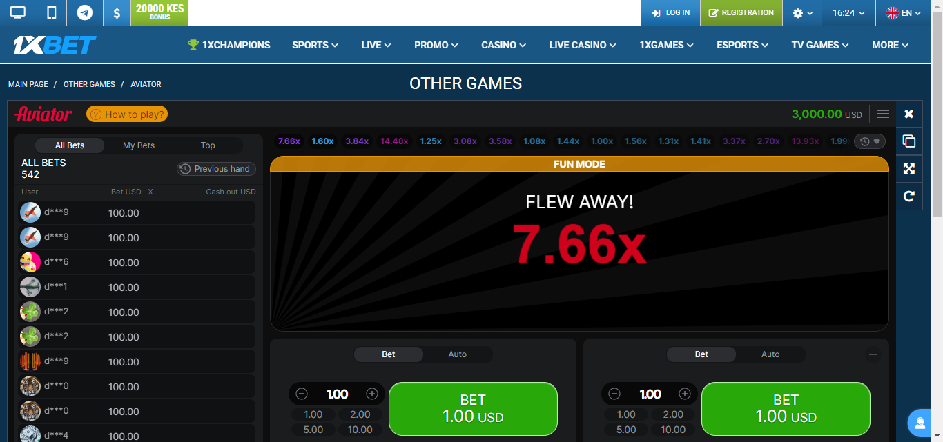 1xBet Best Aviator game