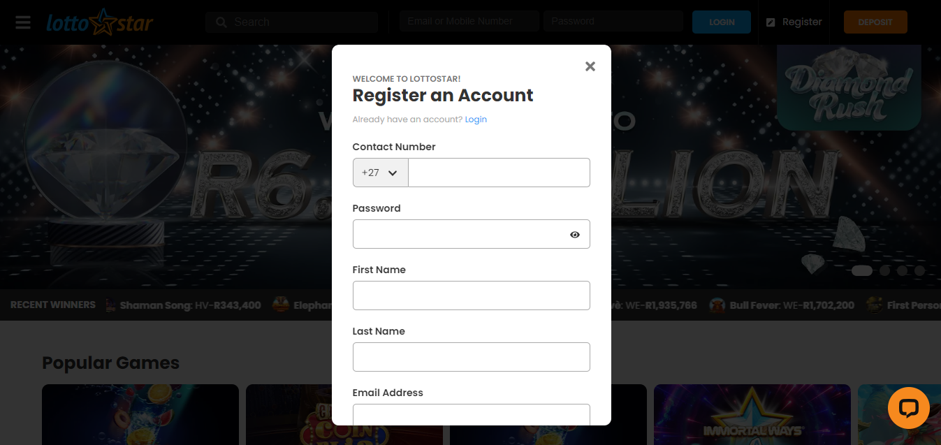 Register Lottostar Login My Account Login