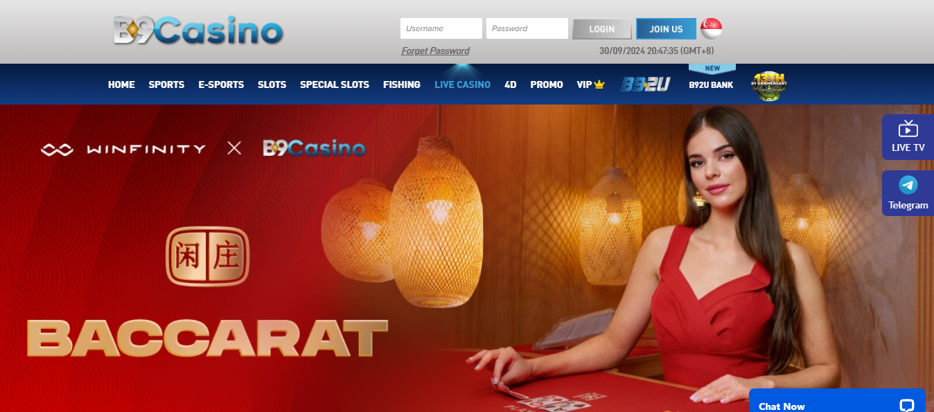 B9Casino live casino in Singapore