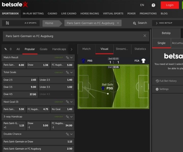Betsafe Live-betting and Live-Streaming