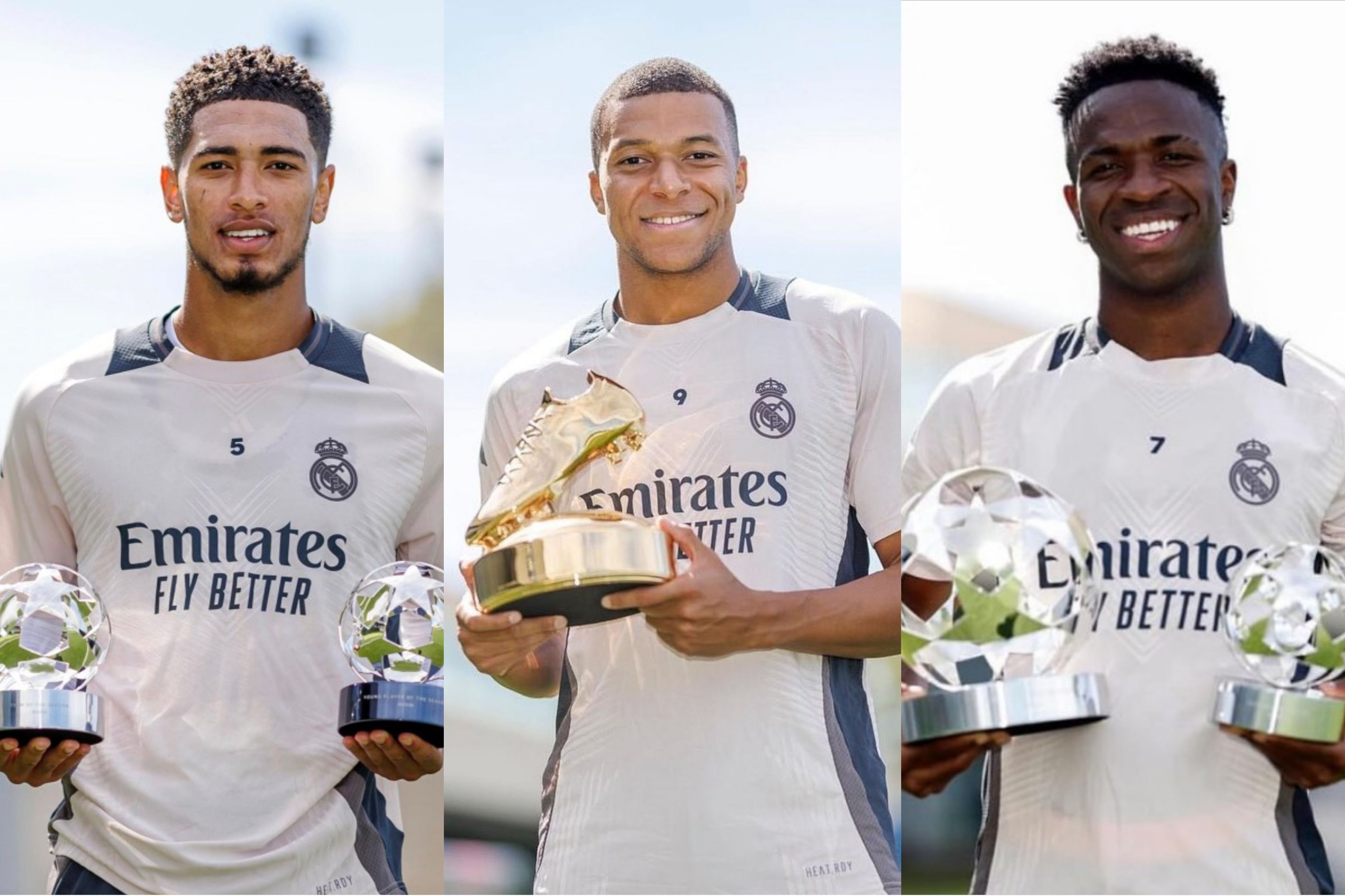 Bellingham, Mbappé y Vinicius Jr.