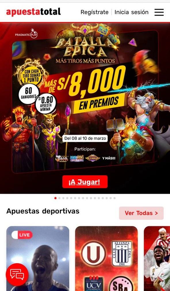 Acceso directo en apuesta total Perú.