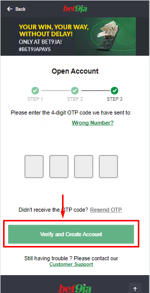  Bet9ja Create Account Form Image