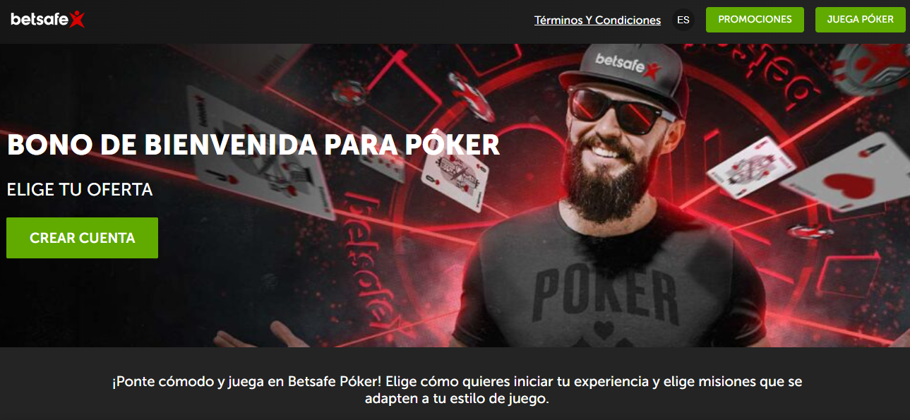 Bono de bienvenida para poker de Betsafe Perú