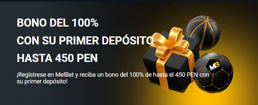 Bono del 100% con su primer depósito hasta 450 PEN Melbet Perú