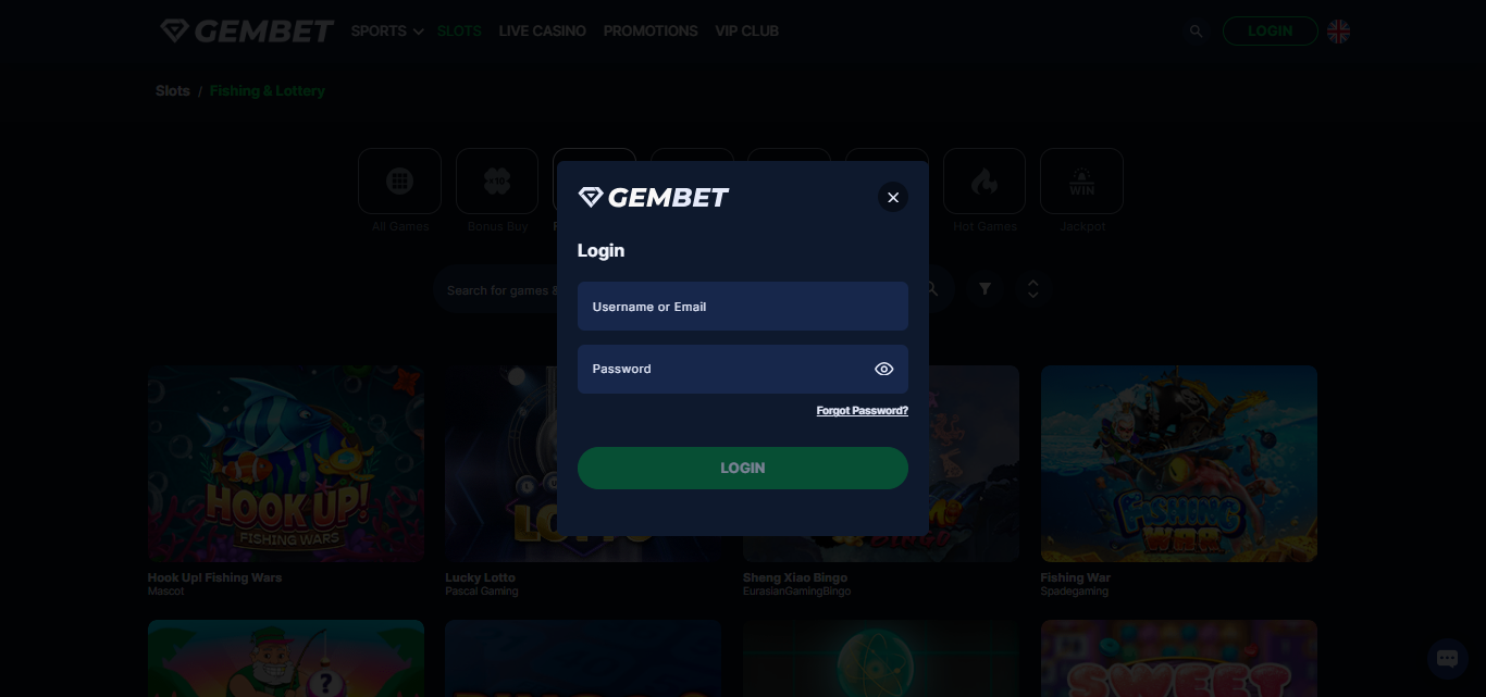 Gembet Sign Up