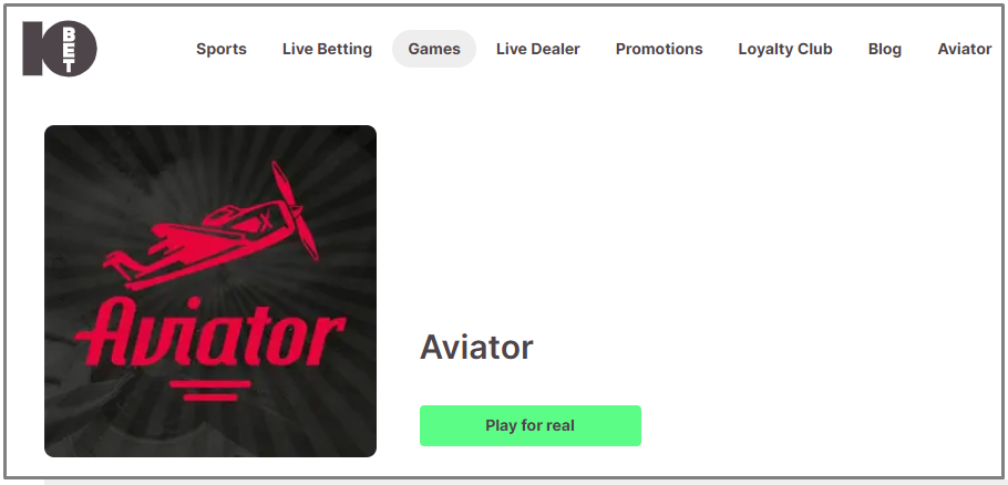 10bet Aviator Game Overview