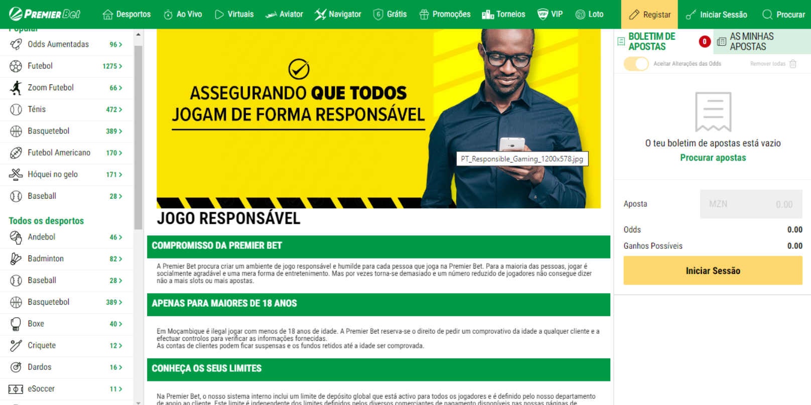 Premier Loto Mocambique online na Premier Bet