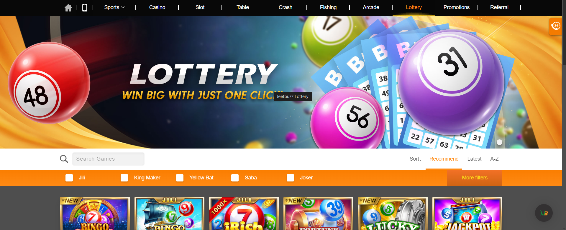 Lottery games on Jeetbuzz