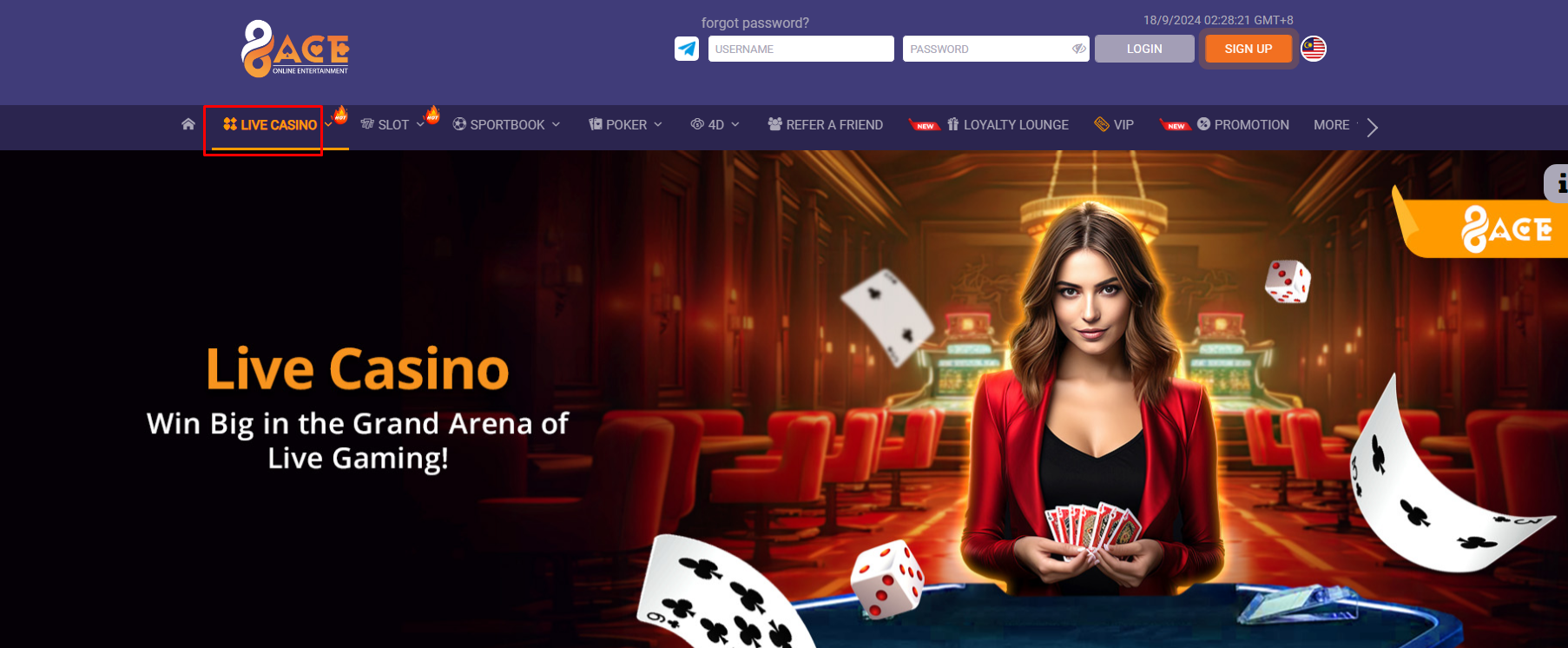 96Ace Asia Live Casino