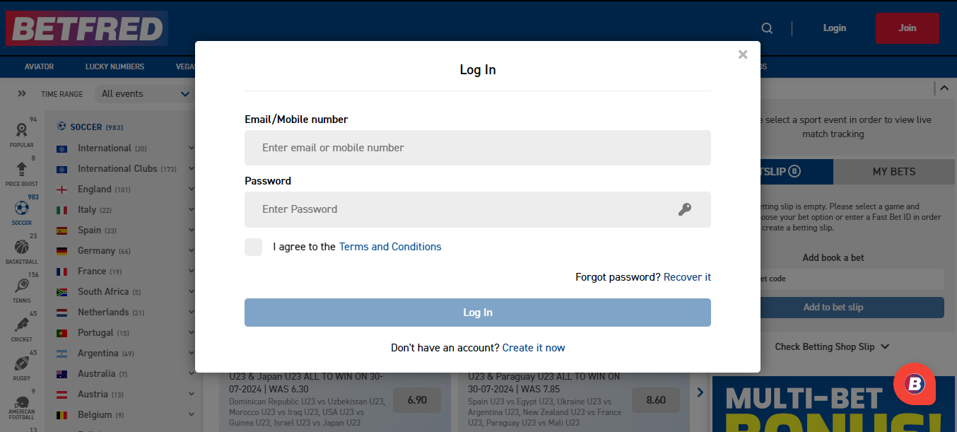 Image of Betfred How to Login Page