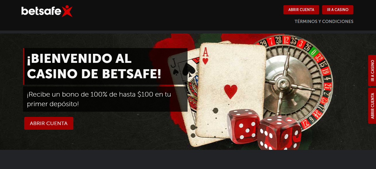 Bono de bienvenida para casino de Betsafe Perú