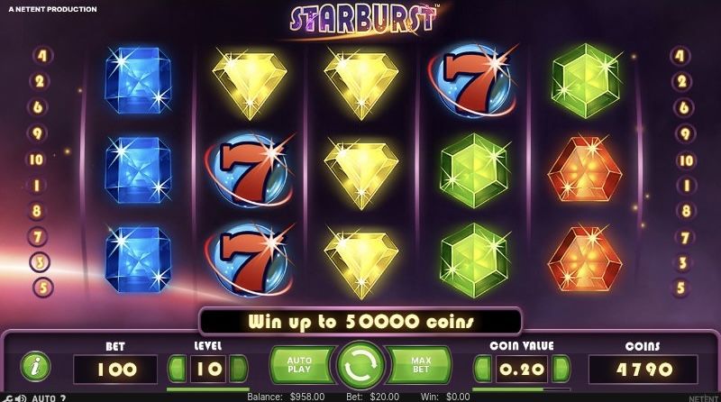 NetEnt Starburst mecánica del juego