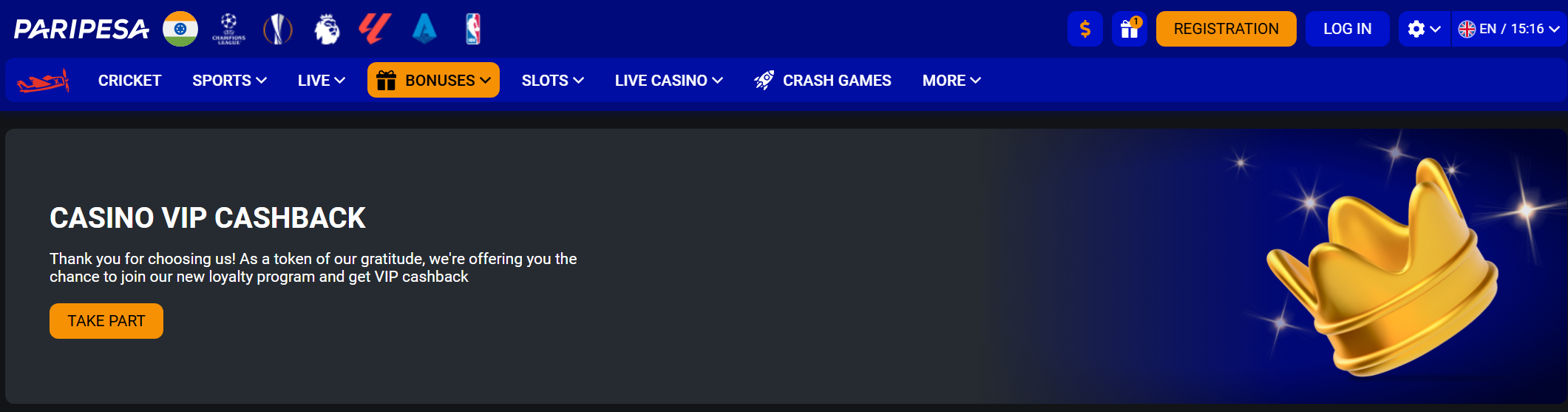 Paripesa VIP Cashback Paripesa Loyalty Program