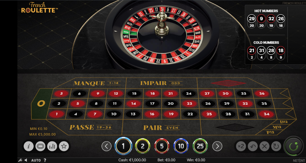 French Roulette table