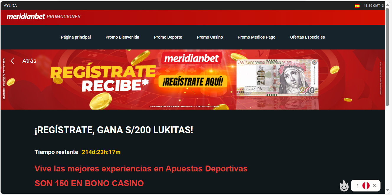 Meridianbet casa de apuestas código promocional.