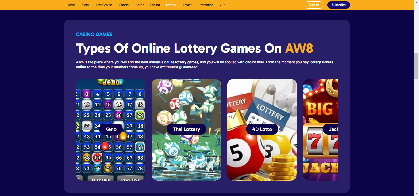 AW8 Asia Online Lottery