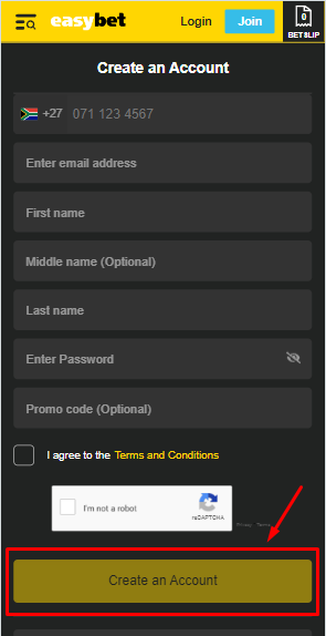 How to Create Account on the Easybet App Image