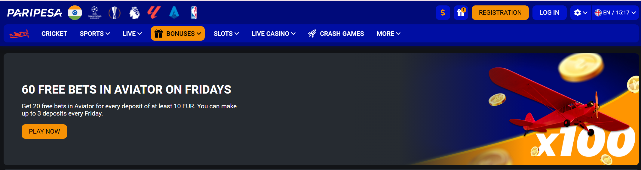 Paripesa Aviator Freebets Paripesa Aviator Bonus