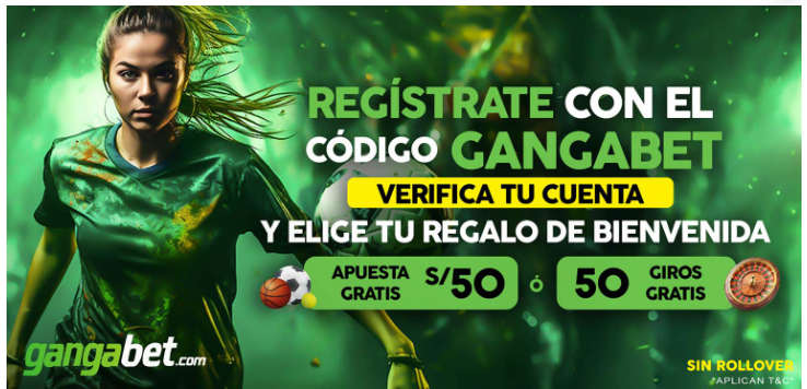 imagen con el código promocional de Gangabet