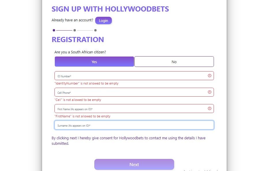 Hollywoodbets Registration